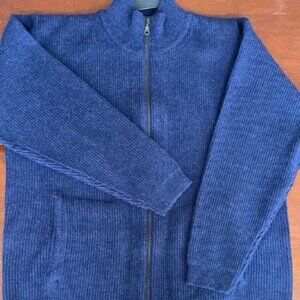 Patagonia Rare Vintage Wool Men's Navy Drivers knit Zip-Up Jacket Sweater Medium